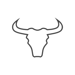 Bull Face Logo, Business Icon on a White Background