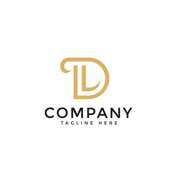 letter D line style logo Vector