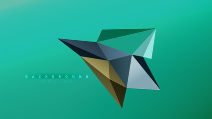 Abstract background - geometric origami style shape composition, triangular low poly design concept. Colorful trendy minimalistic illustration