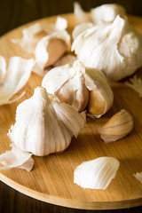 Garlics on plate