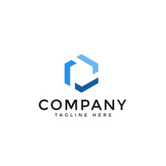 Abstract hexagon logo vector design template in isolated white background