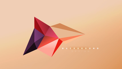 Abstract background - geometric origami style shape composition, triangular low poly design concept. Colorful trendy minimalistic illustration