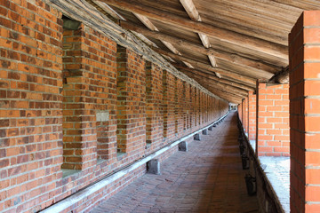 interior of the monastery wall of red brick in Nizhny Novgorod