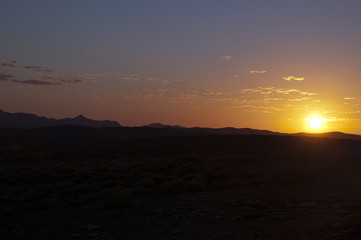 Stokes Hill lookout South Australia,  view across Ikara-Flinders range at sunset