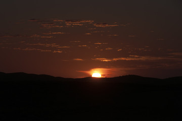 Stokes Hill lookout South Australia,  view across Ikara-Flinders range at sunset