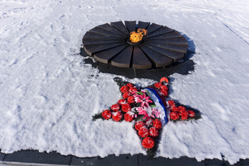 Eternal flame, monument in the center of Russia .