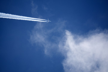 Passenger airliner flying in low visibility rainy sky high risk of accident