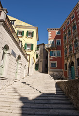 Treppe in der Altstadt von Labin, Istrien, Kroatien, Adria, Mittelmeer