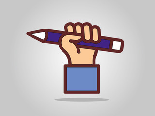 Pencil in hand vector