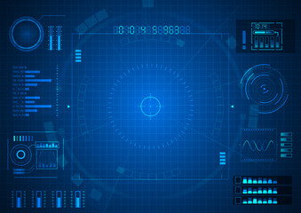 Futuristic Game Blue Technology Option Vector