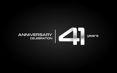 Obraz premium 41 years anniversary celebration logo, white, isolated on white background