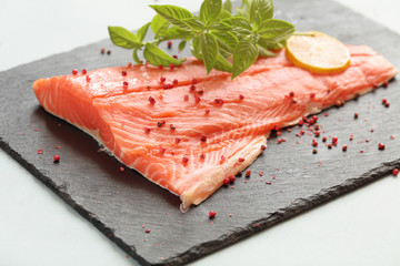 Salmon filet with basil