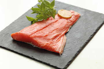 Salmon filet with basil