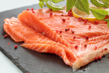 Salmon filet with basil