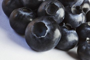 Fresh blueberries on white background