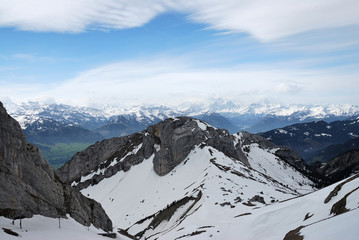 Fototapeta na wymiar Switzerland Alps, view from top Pilatus