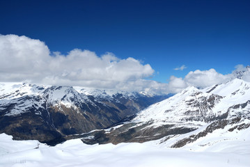 Fototapeta na wymiar View of the surroundings Gornergratt, Switzerland. may 2012