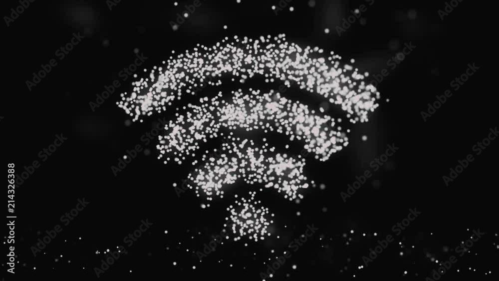 Aufkleber wireless network icon. wi-fi symbol. animation of wifi element in 4k on white. alpha matte channel i