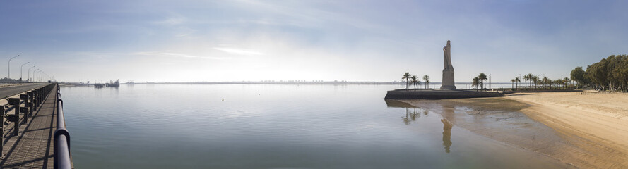 Discovery Faith Christopher Columbus Monument, Punta del Sebo, Tinto and Odiel riverside, Huelva, Spain