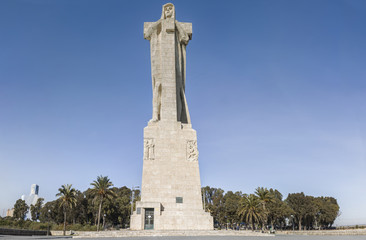 Obraz premium Discovery Faith Christopher Columbus Monument, Punta del Sebo, Tinto and Odiel riverside, Huelva, Spain