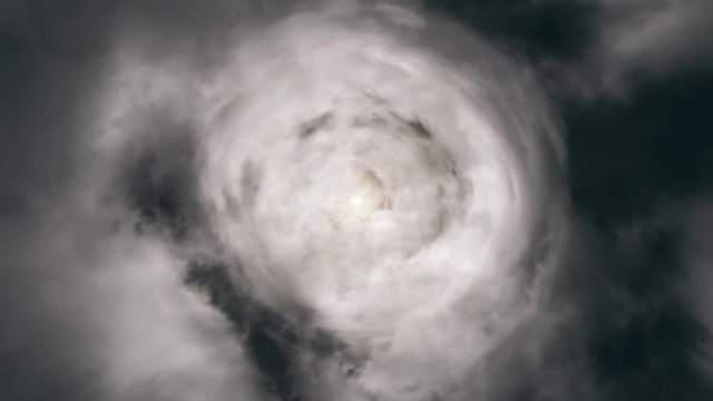 Wormhole straight through time and space, clouds, and millions of stars. Colorful Space Travel Animation. Warp straight ahead through this science fiction wormhole. bright light warp tunnel