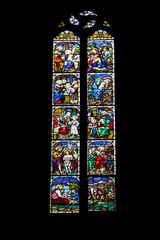 Saverne. Vitrail de l'église Notre dame de la nativité. Alsace. Bas-Rhin. Grand Est 