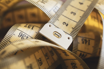 Macro Of A Loose Messed Up Measuring Tape