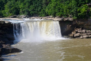 The cascading waters of the Cumberland Falls. 