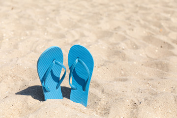 flip flops at beach