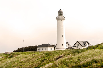 Fototapeta na wymiar Leuchtturm von Hirtshals, Nordjütland, Dänemark