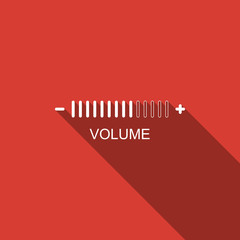 Volume adjustment icon isolated with long shadow. Flat design. Vector Illustration