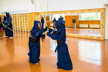Obraz premium Japanese martial art of sword fighting