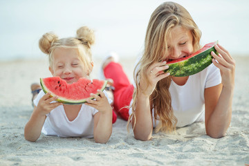 Children with watermelon
