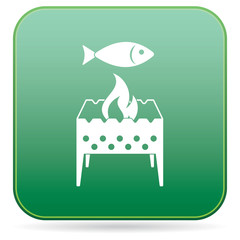 Brazier grill with fish icon