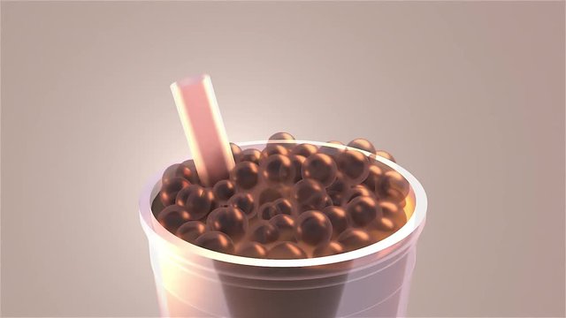 3DCG bubble tea animation. (Looped)