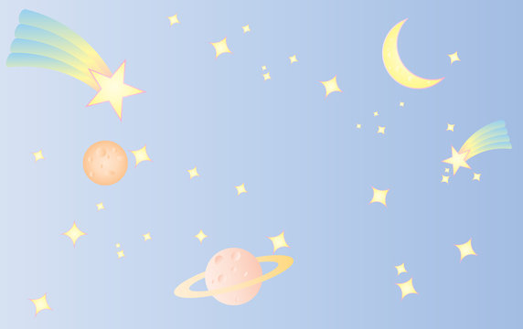 pattern star space sweet cute pastel blue background