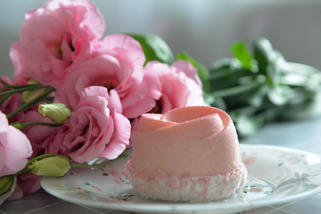birthday cake and flowers