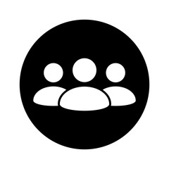 Group of humans sign. Team work symbol. Round circle buttons. Vector