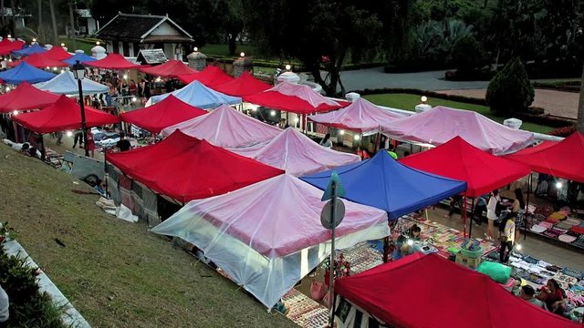 Traditional night market in Luang Prabang. Street market at Luangprabang