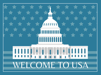 Welcome to USA Poster Headline Vector Illustration
