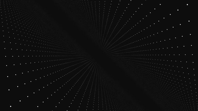 Futuristic technology video animation with moving object and lights, loop. Futuristic video animation with glowing particle object