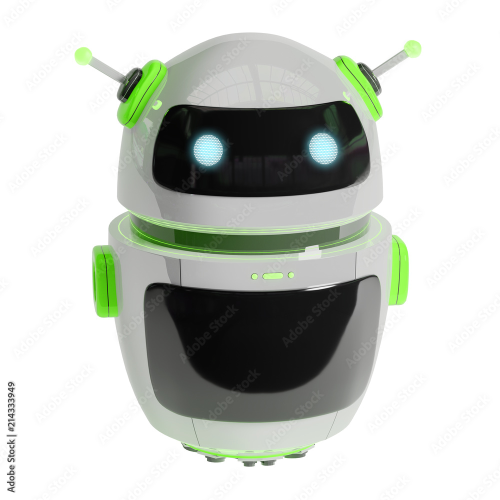 Poster Futuristic digital chatbot 3D rendering