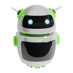 Futuristic digital chatbot 3D rendering