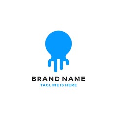 octopus blue simple logo template vector icon illustration © gaga vastard