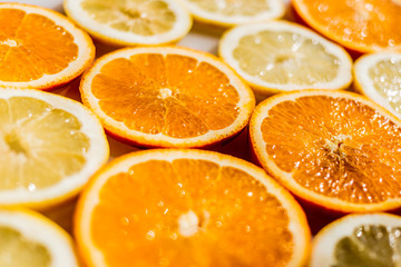 Fototapeta na wymiar Half slices of oranges