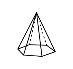 Hexaconal Pyramid Geometric Shape in Black Color