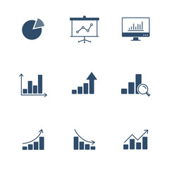 Growth graph set Business Infographic icons. Vector isolated Graphics flat symbol
