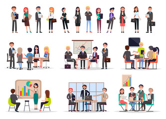 Successful Business People on Meetings Poster