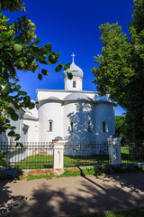 Church of Assumption (Uspenskaya) on Yaroslav Courtyard in Veliky Novgorod (Novgorod the Great), Russia 