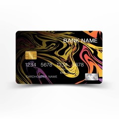Colorful credit card template design. Vector illustration. 